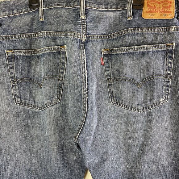Levi's 569 Baggy Jeans Mens 38x30 Blue Loose Straight Leg Casual Denim Y2K Sk8 - Picture 10 of 15